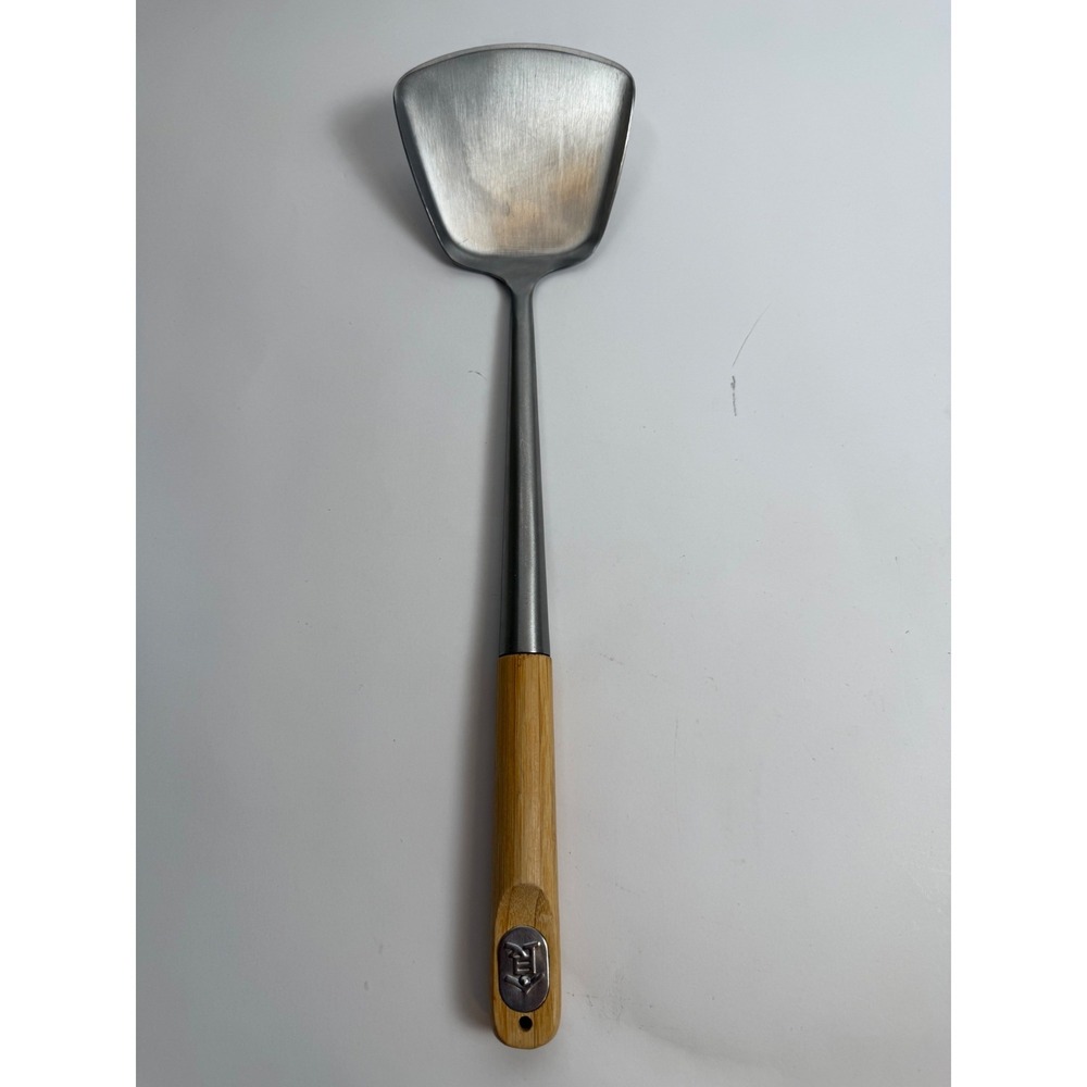 TableCraft Stainless Steel Wok Spatula Bamboo Wood Handle 14" Kitchen Utensil